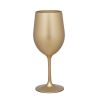 Metallic Gold Color Plastic Wine Glasses Set of 4 (12oz), BPA Free Acrylic Wine Glass Set, Unbreakable Red Wine Glasses, White Wine Glasses