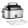 20 24 26 QT Silver Chicken Turkey Roaster Electric Roasting Pan With Lid See-through Glass