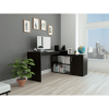 Axis Modern L-Shaped Computer Desk with Open & Closed Storages -Black