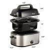 20 24 26 QT Silver Chicken Turkey Roaster Electric Roasting Pan With Lid See-through Glass