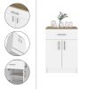 California 2 Piece Kitchen Set, Delos Kitchen Island + Barbados Pantry Cabinet , White /Onyx /Light Oak
