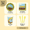 Serves 24 Under Construction Theme Party Supplies Decoration for Kids Birthday, Disposable Paper Plates, Napkins, Cups & Cutlery