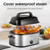 20 24 26 QT Silver Chicken Turkey Roaster Electric Roasting Pan With Lid See-through Glass