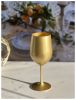 Metallic Gold Color Plastic Wine Glasses Set of 4 (12oz), BPA Free Acrylic Wine Glass Set, Unbreakable Red Wine Glasses, White Wine Glasses