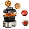 20 24 26 QT Silver Chicken Turkey Roaster Electric Roasting Pan With Lid See-through Glass