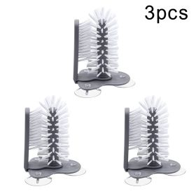 2 In 1 Cleaning Brush Cup Glass Cleaner Bottles Brush Suction Wall Lazy Brush Removable Washing Tools Kitchen Clean Accessories (Color: 3PCS)