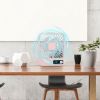 Mini Desktop Cooling Fan Rechargeable Battery Powered Personal Fan Speed Adjustment Strong Airflow Quiet Travel Fan with LCD Display for Home Office T